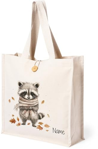 GRAZDesign Baumwolltasche Vogel personalisiert mit Namen Einkaufstasche nachhaltige Tragetasche mit Tiermotiven, umweltfreundliche Stofftasche