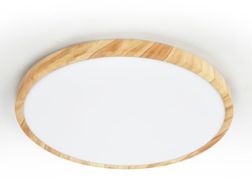 LVL 16 Inch LED Ceiling Light 32W, 40cm Round Flush Mount LED Ceiling Lamp, CCT Adjustable & Easy Install, Modern Lighting for Living Room, Bedroom, Kitchen, Office (Wood Grain)