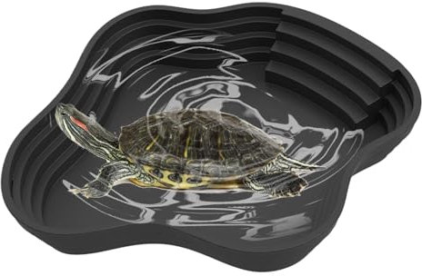 Bexdug Reptilienschale, Wasserschale für Reptilienbehälter,Bärtiger Drachenfütterungsgericht | Schildkrötenbad Badewanne Futter und Wasserschale mit Rampe für Gecko Echse Habitat Decoration