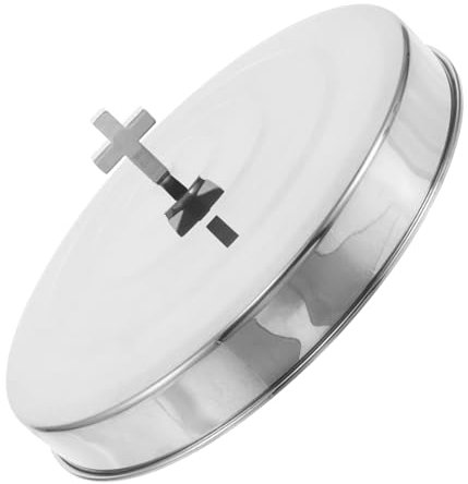 Hemobllo Bandeja De Comunión Pequeña De Metal Bandeja De Acero Inoxidable Para Comida Religiosa Plato Portátil De Metal Para Comuniones Para Tartas y Pasteles