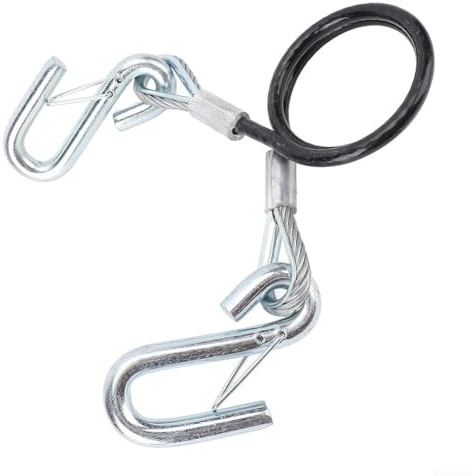 Fune di traino di sicurezza per rimorchio, resistente e regolabile, lunghezza massima di 60 cm con capacità di 1587,6 kg, per auto, furgoni, barche (A)