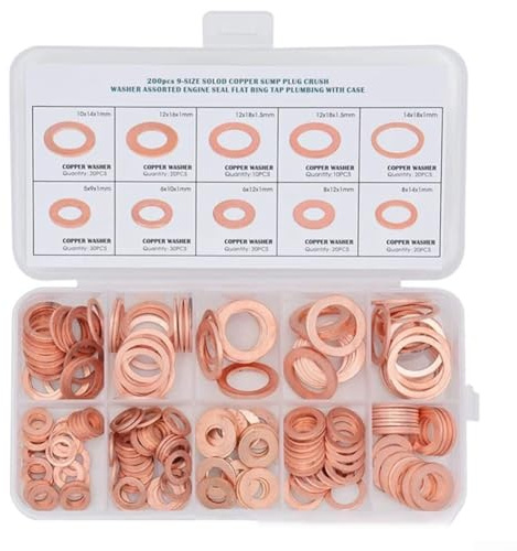 30 piezas M5 X 9 X 1 Juego de juntas de cobre para combustible combustible para barcos