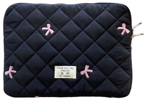 HICARRY Puffy Laptop Hülle für 11 13 15 Zoll Laptop, Süße Bow Laptoptasche Puffy Aesthetic Laptop Sleeve Case mit Schleifenmuster Damen Mädchen