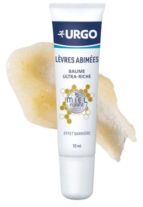 Urgo - Baume Lèvres abimées ultra-riche - Protège, répare et nourrit intensément - Formule à base de beurre de karité et de miel purifié - Tube de 10 ml