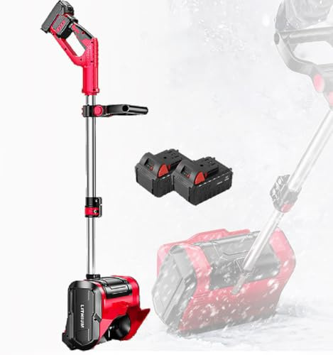 XUXIAO Pala da Neve Elettrica, Spazzaneve Elettrico a Spinta da 12 Pollici, Spazzaneve a Direzione Regolabile con 2 Batterie agli Ioni di Litio, per Patio, Parco Giochi, Fattoria