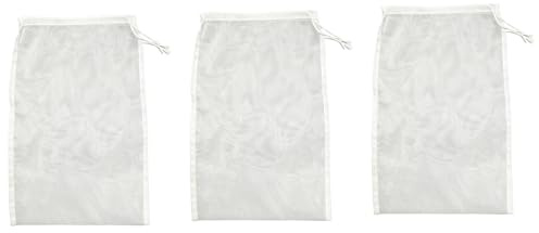 Vauki 3 bolsas de filtro para cerveza, bolsas de filtro, 120 micro, 45 x 60 cm, filtro de lúpulo de cerveza blanco, bolsa de prensado, reutilizable, bolsa de prensa, paño de filtro de nailon, paño de