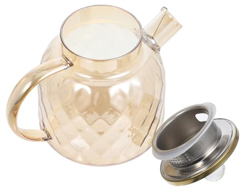 BESPORTBLE Carafe en Verre Borosilicate Ambre 15 L avec Couvercle Pichet à Eau Cuisine Grosse Capacité Pichet à Thé Glacé Résistant aux Taches pour Usage Domestique et Boissons Froides