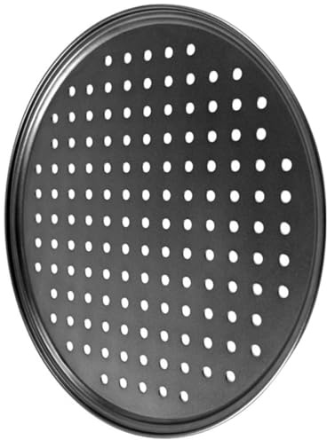 MUCKLILY Teglia Rotonda Resistente al Calore per Pizza Multiforo per Cuocere Pasta Torte Panini e Altri Alimenti Distribuzione del Calore Uniforme