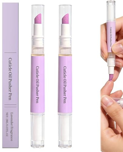 Cuticle Pusher & Oil Pen 2-in-1, Nail Care Tool with Scents for Women, Moisturizes & Strengthens Dry Cuticles, 2-Piece Set