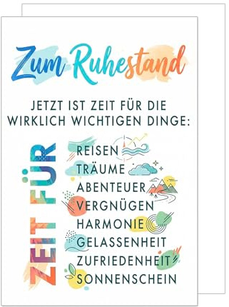 Edition Seidel Premium XXL Maxi Glückwunschkarte zum Ruhestand mit Umschlag Format DIN A4. Ruhestandskarte Karte Grußkarte Spruch Pension Rente Tschüss Kollegen Mann Frau Zeit Träume (A4-R1007)