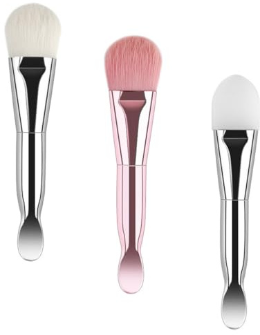 DRESSOOS Set de 3 Pinceles de Silicona para Mascarilla Facial y Loción Corporal, Herramientas Portátiles para Mezclar Mascarillas DIY Cerdas Suaves