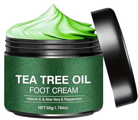 Tea Tree Oil Fotkräm - Återfuktar, snabbabsorberande kräm med spruckna häl | Hudfuktighetskräm för att lindra Avslappning Hydration Dagliga resor