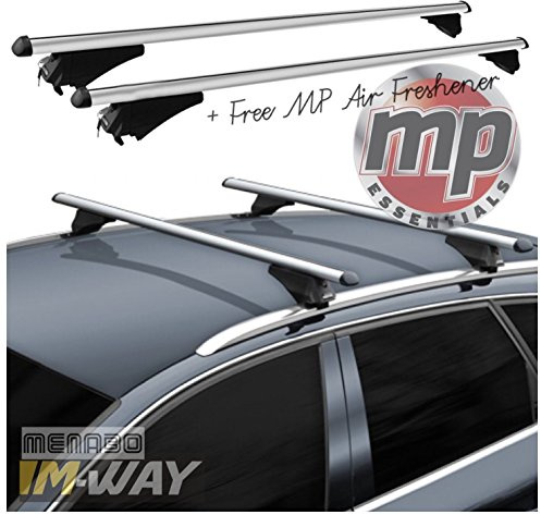 MP Essentials Lockable Aluminum Roof Rack Flush Rail Bars to fit Dacia Duster (2013>) (+ Free MP Air Freshener)