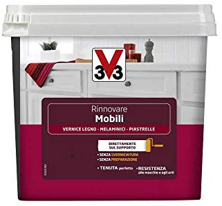 V33 Smalto Rinnovare Mobili e Piastrelle Cucina, Bianco Satinato, 0.75 l