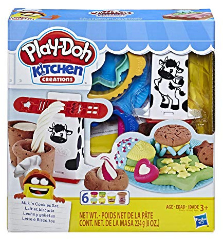 Play-Doh Kitchen Creations Milk and Cookies Set with 6 Non-Toxic Colors Including Play-Doh Confetti