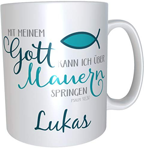 Kilala Tasse Kommunion Wunsch Name Erstkommunion christlicher Spruch Gottes Segen Tee Becher inkl. Geschenkverpackung