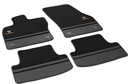 Seat 576863011BLOE Textil Fußmatten Cupra Stoffmatten 4X Premium Matten Schwarz/Kupfer