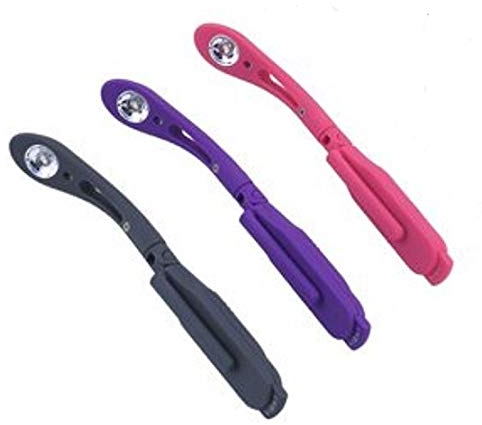 Book Reading Night Light Flexible Tiny Clip LED Light with Batteries Included (Black)