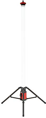 STIER LED Tower Baustrahler 360° 8280 Lumen 72W Strahler, 180cm Höhe, IP54-Schutz, mit Steckdose für externe Geräte, Baustellenlampe Arbeitsleuchte, Baulampe