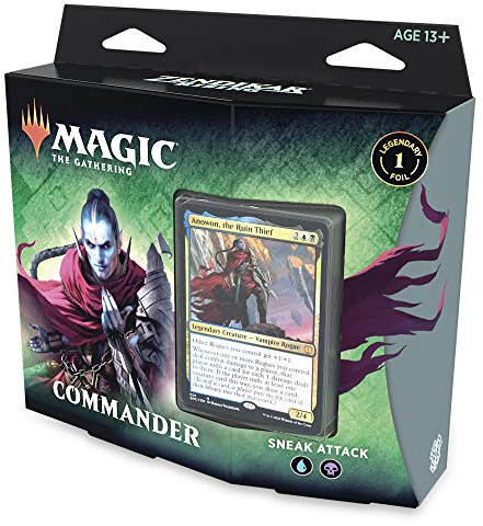 Magic The Gathering Gathering Zendikar Rising Commander Deck-Sneak Attack (Azul-Negro), Color (Wizards of The Coast C77280000)