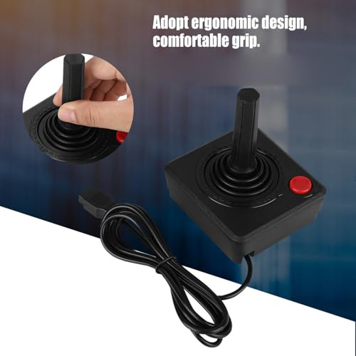Retro Classic 3D-Analog-Joystick-Controller mit Bedientaste und Vier-Wege-Joystick, Spielsteuerung für 2600, kompatibel mit 7800-Konsole, 9-polige Schnittstelle [Windows]