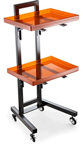 Friseur Trolley,Friseurwagen Gold Aluminium Rollen Salon Wagen mit4-5 Schubladen und 1 Metallring Fünf-Fuß-Freilauf für Salons Geschäfte Sanitätshäuser und Zahnärzte Schwarz