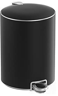 luckxuan Papelera/Cubo Basura Cubo de Basura Grande de Acero Inoxidable for el hogar, 8L/12L/15L, for Cocina, baño, Dormitorio, con Tapa Papeleras Cocina (Color : Negro, Size : 8l)