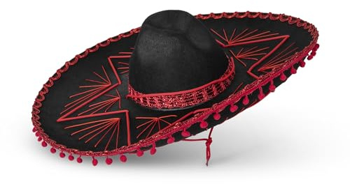 Dress Up America Röd Sombrero Hatt För Vuxna - Sombrero Mexikanska Hattar - Traditionell Fiesta Kostym Hattar