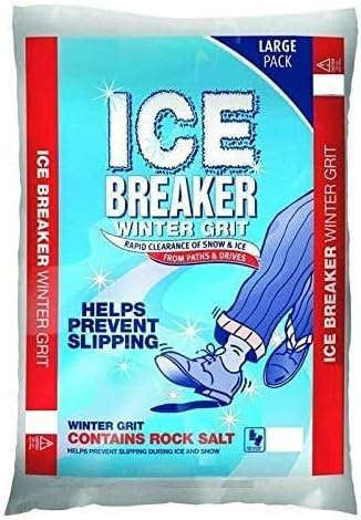 Indigo® White De-Icing Rock Salt – Approx 10kg – Fast Acting Grit Salt for Winter Ice & Snow – Ideal for Clearing Roads, Driveways, Steps & Paths