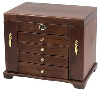 LOSTIS Schmuckkästchen Klein Schmuckschatulle Aus Schwarzem Walnussholz Große Abschließbare Aufbewahrungsbox Ohrringe Halskette Schmuck Geschenkbox Aufbewahrungsbox Schmuckbox Jewelry Box