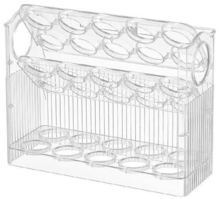 3-stöckiger Eierbehälter für den Kühlschrank, Eierhalter 3-in-1-Flip, Automatischer Eierbehälter, Eierspender, Eierbehältar aus Kunststoff, Transparent, Rechteckig