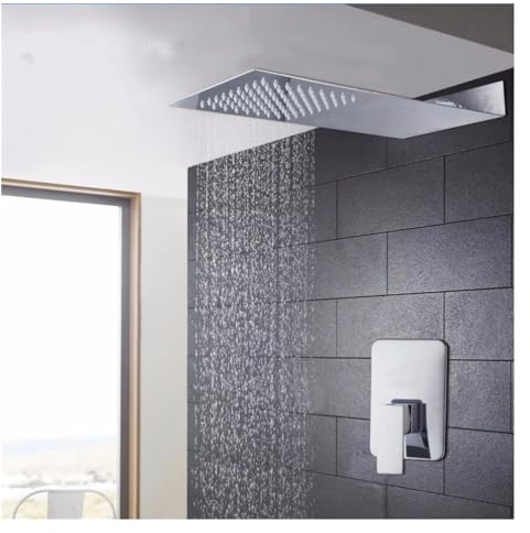 Badewanne Regendusche Systerm Luxus Wandmontage Quadratischer Duschkopf Messing Wasserfall Duscharmatur Set,Sprinkler