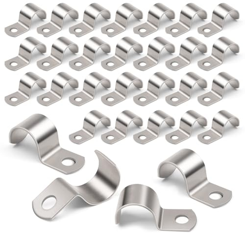 YUUTIAL 30 Stück Kabelschellen 10mm Metall, Einzelloch Befestigungsschelle