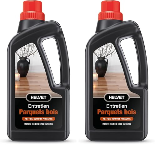 Nettoyant Parquet Bois 1L – Entretien les parquets bois cirés ou huilés – Nourrit & Renove (Lot de 2)