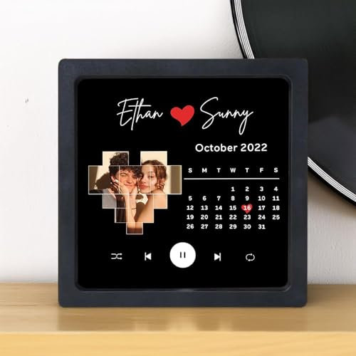Personalisierter Spotify Album-Fotomagnet mit Musik Personalisierte Kühlschrankmagnet Selbst Gestalten Lied Spielen Lautstärke einstellen Weinachten Geburtstag Dekoration Geschenke