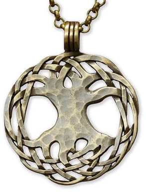 Baldur Jewelry Weißer Baum von Gondor Wikinger Yggdrasil Baum des Lebens Anhänger Halskette Amulett – Wikingerschmuck für Frauen und Männer – Messing Baum des Lebens Halskette – Wikinger Geschenke
