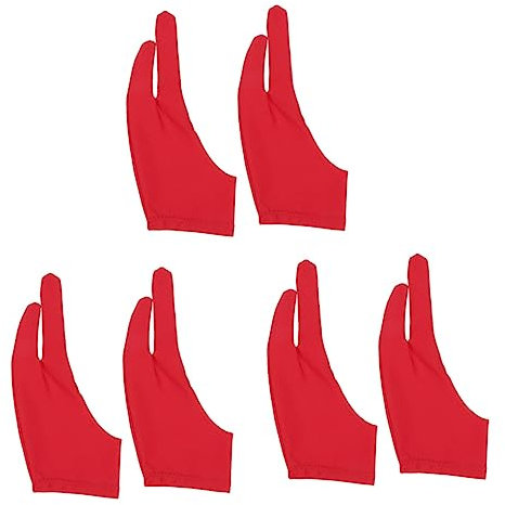 KOMBIUDA 6pcs Two Finger Painting Glove for Artist's Drawing Sketch Curved Gloves for Painting and Decorating