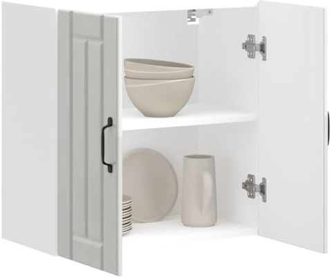 Myheimly Küchenschrank Küchenzeile,Küchenmöbel Einbauküche Schrank,Holzwerkstoff Schrank,Hochglanz-Weiß,wall Cabinet,60 x 31 x 60 cm