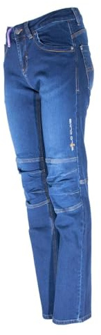 Solo Climb Pantalón Vaquero de Montaña y Escalada Elástico y Ligero Slim Mujer Azul