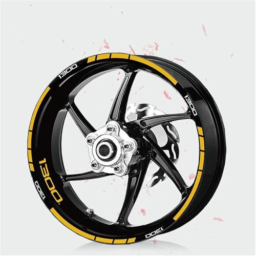 YUEYZHK Modische Streifenkante Dekorativer Aufkleber Für Motorradreifen, wasserdichte Felgenaufkleber, Reflektierende Streifenfolie Für K1300R K 1300 R K1300 R(Style 1)