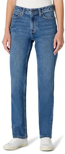 Amazon Essentials Jean à Jambes Droites et Taille Haute Femme, Bleu Moyen Vintage, 44
