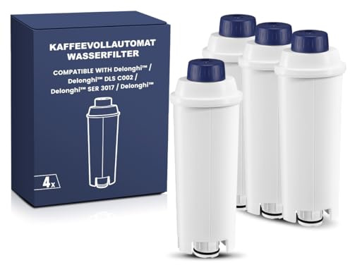 Mutital 4er-Pack Kaffeevollautomat Wasserfilter,Ersatz für Delonghi | ECAM-Serie, Dinamica, Cappuccino System, Magnifica, Kompatibel mit ETAM Autentica und Verschiedener Modelle von Esam (4)
