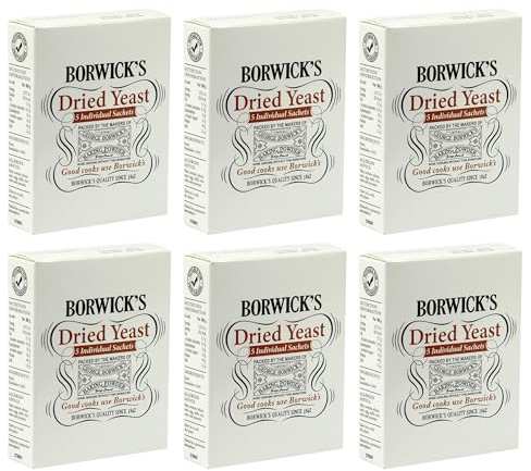 Borwick's Instant Dried Yeast - 5 x 6g Sachets per Box (Pack of 6)