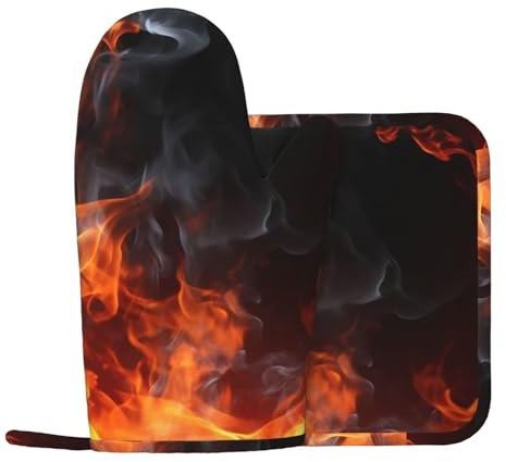Lot de 2 gants de cuisine et maniques en silicone antidérapant - Résistants à la chaleur - Résistants à la chaleur