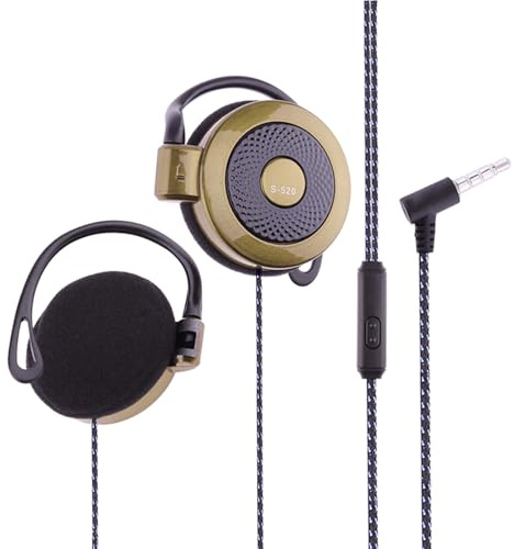 Cuffie a Gancio con Filo - Auricolari Sportivi con Clip a Vestibilità Stabile | Cavo da 1,2 m Auricolari da Gioco da 3,5 mm | Cuffie Leggere per Corsa, Allenamento e Uso Casual con Telefoni Cellulari
