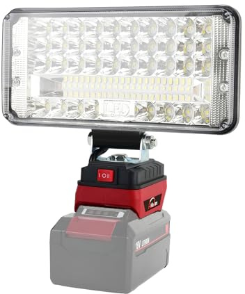 AUTOJARE Akku Lampe Kompatibel mit Einhell 18V Batterie 90W Kabellose Led Arbeitsleuchte 7500LM Tragbares Flutlichter 2 Helligkeitseinstellungen Baustellen Lampe mit 2 USB-Aufladung (kein Akku)