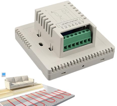 House Thermostat, Floor Heating Controller, LCD Display Screen, Precise Temperature Control, Easy Installation Design, Boiler Living Room Indoor Rooms Heating Setup Use