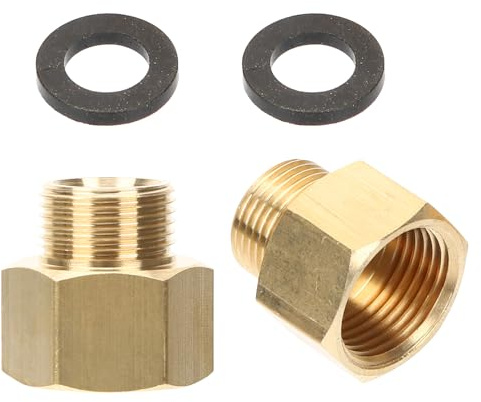 WRITWAA Adaptador De Latón para Propano Rosca Interior 3/8 a Exterior 9/16, 2 Piezas, Accesorio De Conexión para Mangueras De Jardín y Grifos En Camping y Exterior