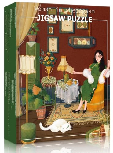 HUADADA Puzzle 500 Teile,Elegante Frau,Puzzle 500 Teile Erwachsene Klassische Puzzles Familieninteraktives Geschenk-(Ohne Geteilte Rückseitenbereiche)