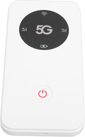 Luocute Hotspots Mobiles 5G, Point D'accès WiFi Portable pour Les, Appareil de Poche Ultra Haut Débit avec 16 Appareils avec Emplacement pour Carte Nano SIM, Batterie 6100 MAh, Blanc